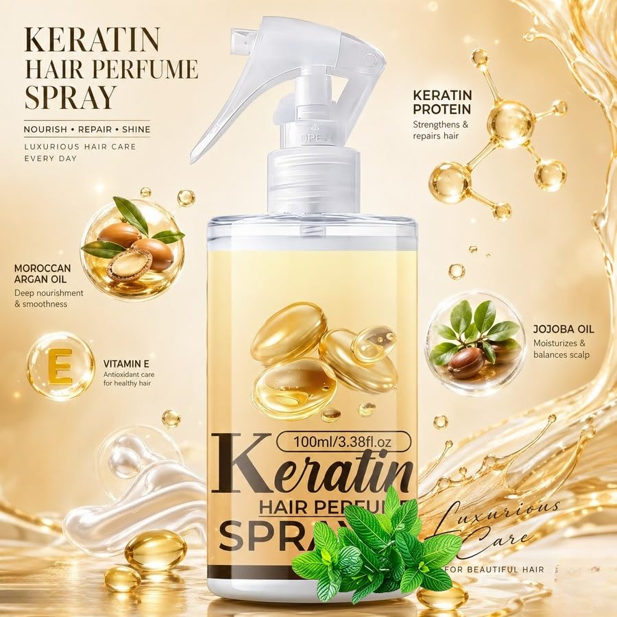 Spray de keratina para cabello seco y encrespado 100ml miniatura 2