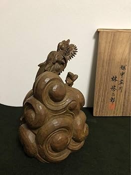 越中庄川　井波彫刻　林啓二郎作　木彫　辰　雲龍　龍　置物　床置 Amazon.co.jp: 越中庄川 井波彫刻 林啓二郎作 木彫 辰 雲龍 龍