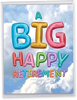 The Best Card Company - Jumbo Retirement Card from All of Us (8.5 x 11 Inch) - Big Group Notecard for Retiree - J5651ERTG-US