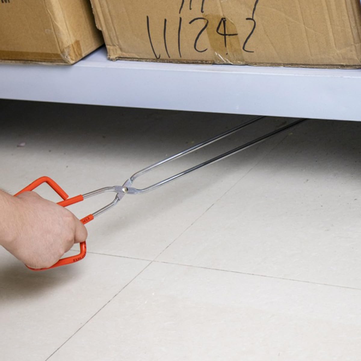 Mikinona Pince à Déchets en Acier Inoxydable Léger 1 Pièce Ramasseur de Déchets pour Extérieur Outil de Poubelle Pratique Poignée Confortable Ramasse-Déchets Manuel Couleur Aléatoire
