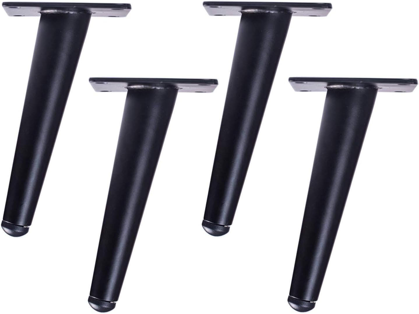 Bikani Golden Sofa Legs Round Solid Metal Furniture Legs Sofa Replacement Legs Perfect for Mid-Century Modern/Great IKEA hack for Sofa, Couch, Bed, Coffee Table (Black Color, 8 Inches,Set of 4)