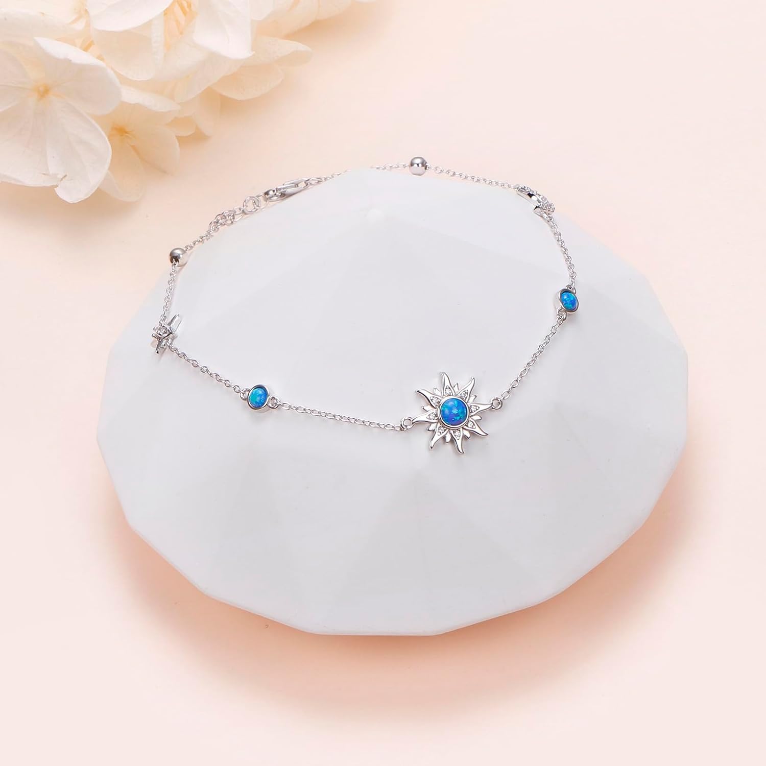 S925 Sterling Silver Anklet for Women Adjustable Plus Foot Ankle Bracelet