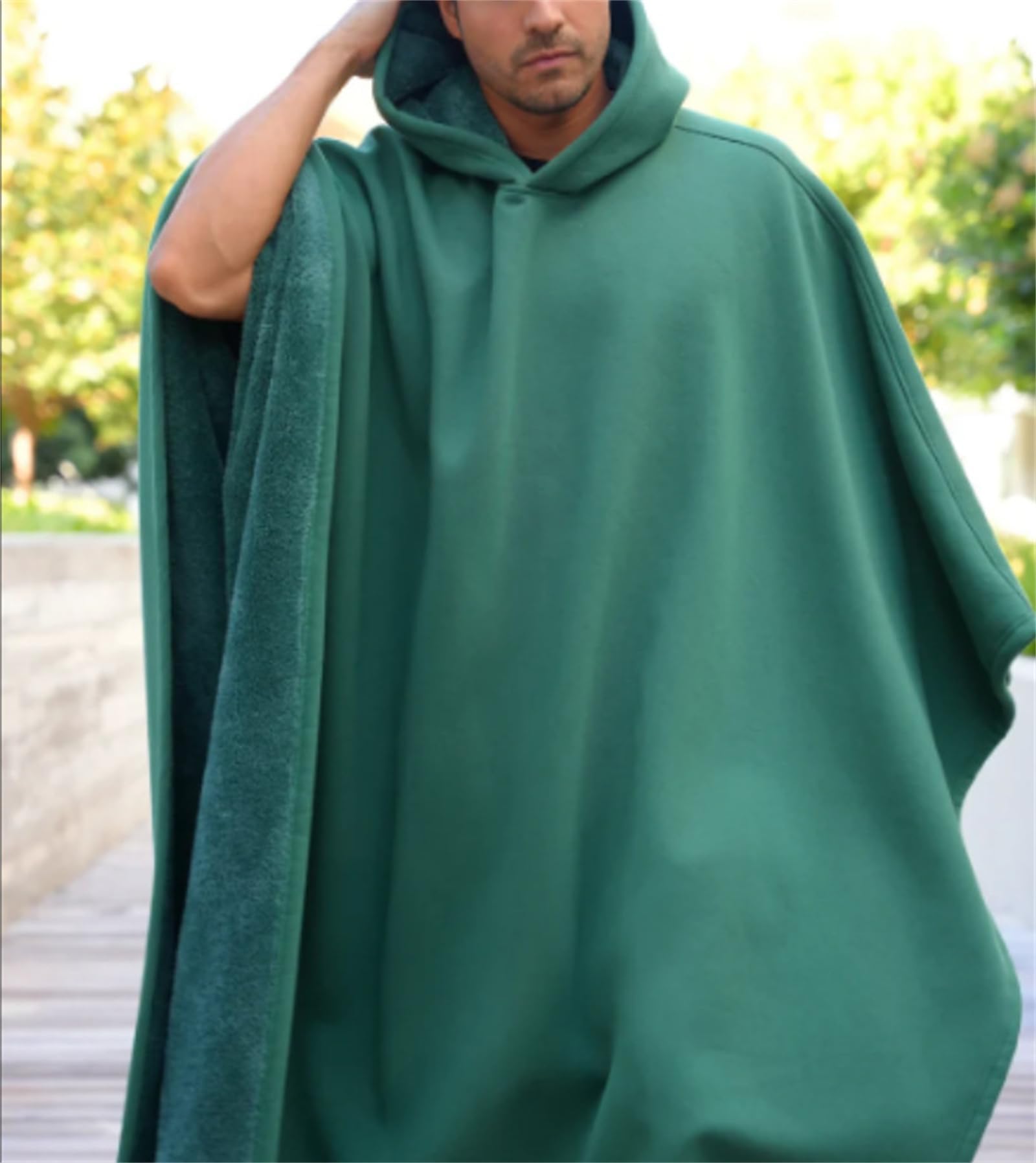 Arcane Sweat à capuche unisexe surdimensionné long poncho à capuche Poncho lesté portable unisexe coupe ample