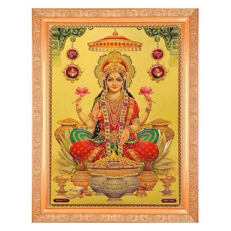 Lakshmi Maa cadre photo doré en feuille d'or pour sublimer votre salon