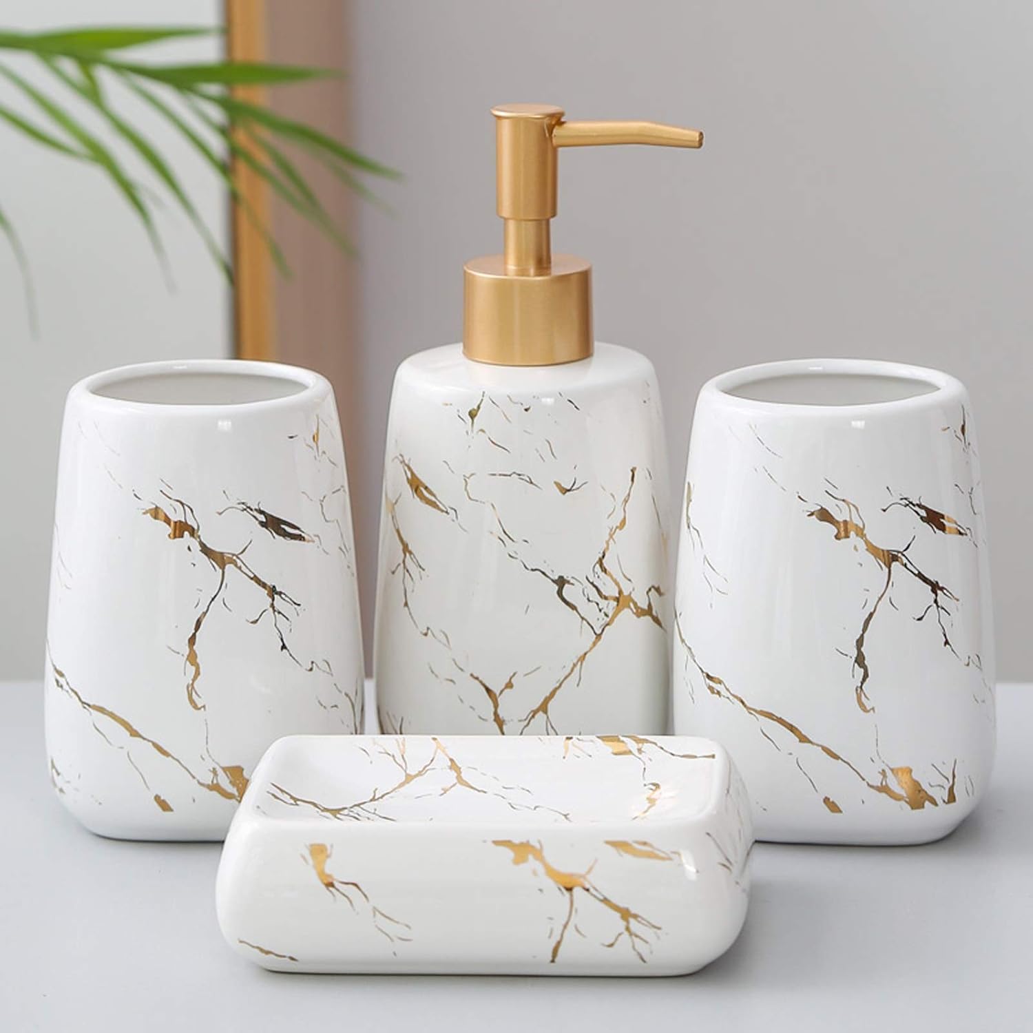 Soap Dispenser 4Piece Set Modern Bathroom Ceramic