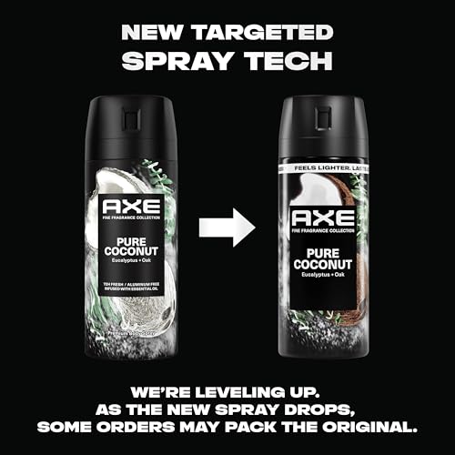 Image of AXE Fine Fragrance Collection Body Spray Pure Coconut 72 Hour Freshness Aluminum Free 2.9 oz