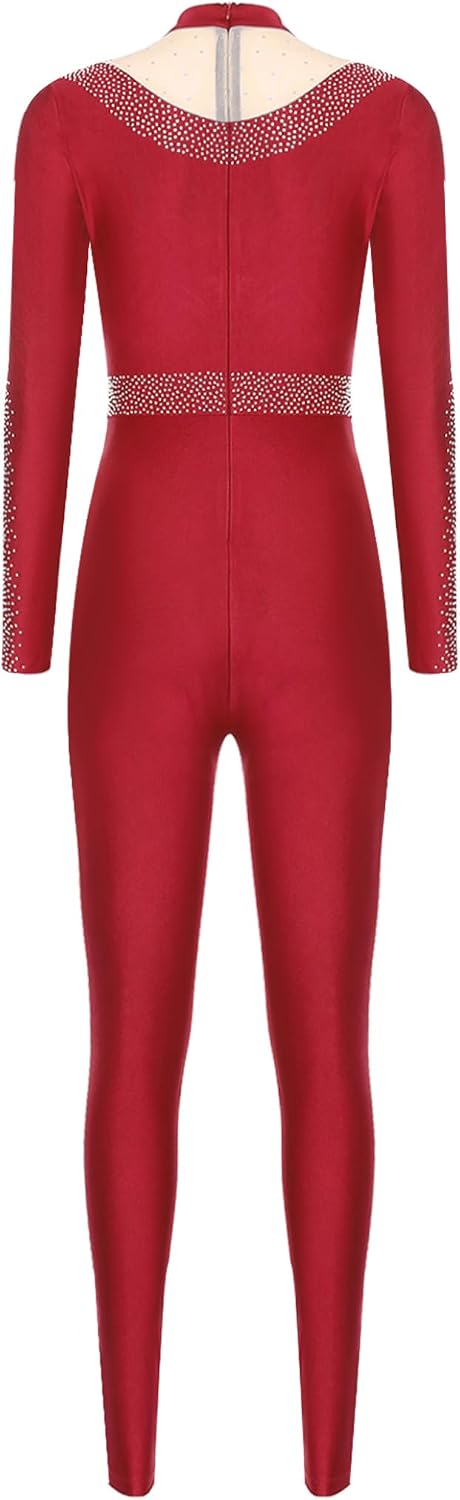 Women's Gymnastics Dance Unitard Full Body Jumpsuit Figure Skating Jumpsuit Bodysuit Catsuit