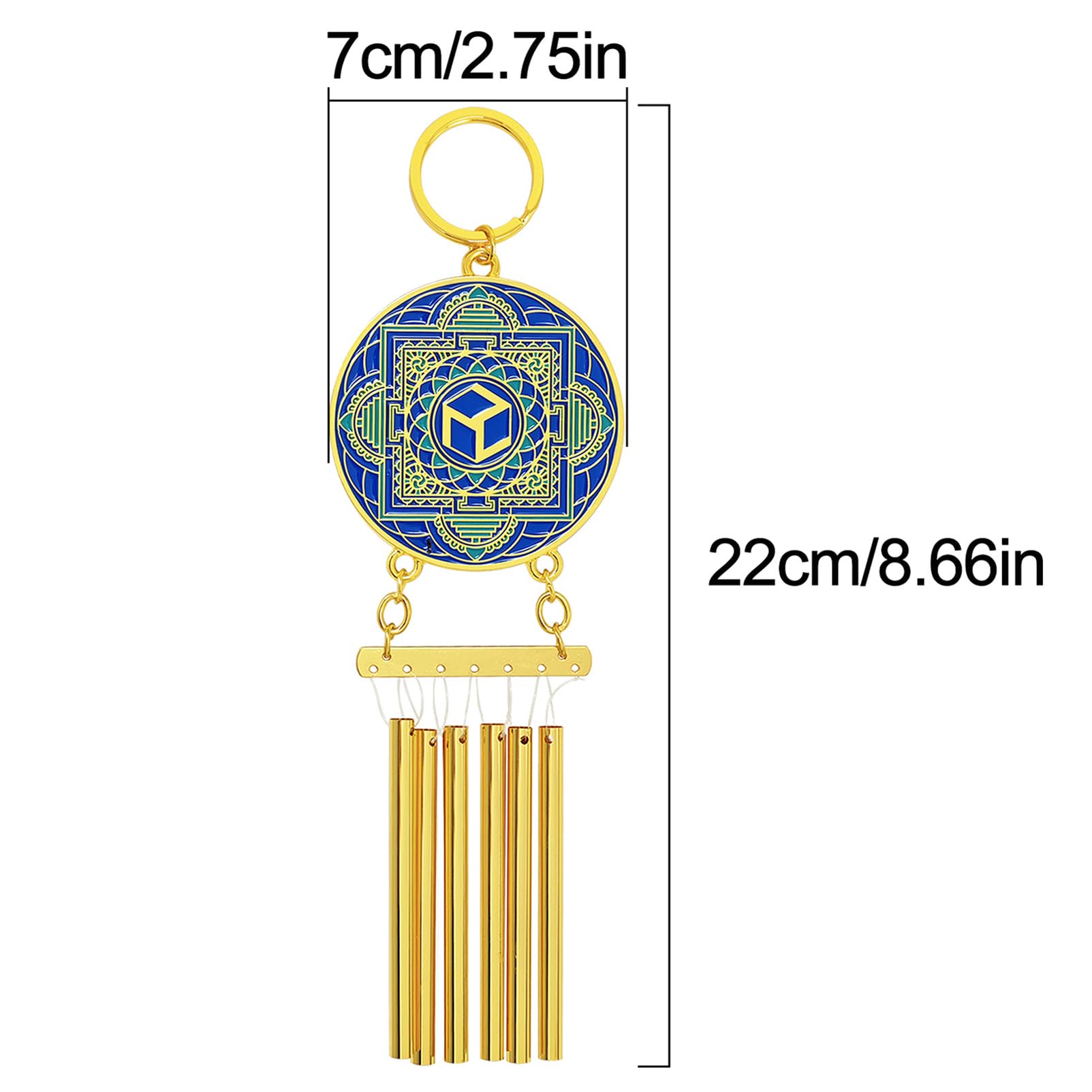 Antahkarana W5787 Meditations-Windspiel – Heilige Geometrie, Outdoor-Windspiel für Garten und Terrasse, handgefertigtes Aluminium-Windspiel für achtsamen Klang und Dekoration