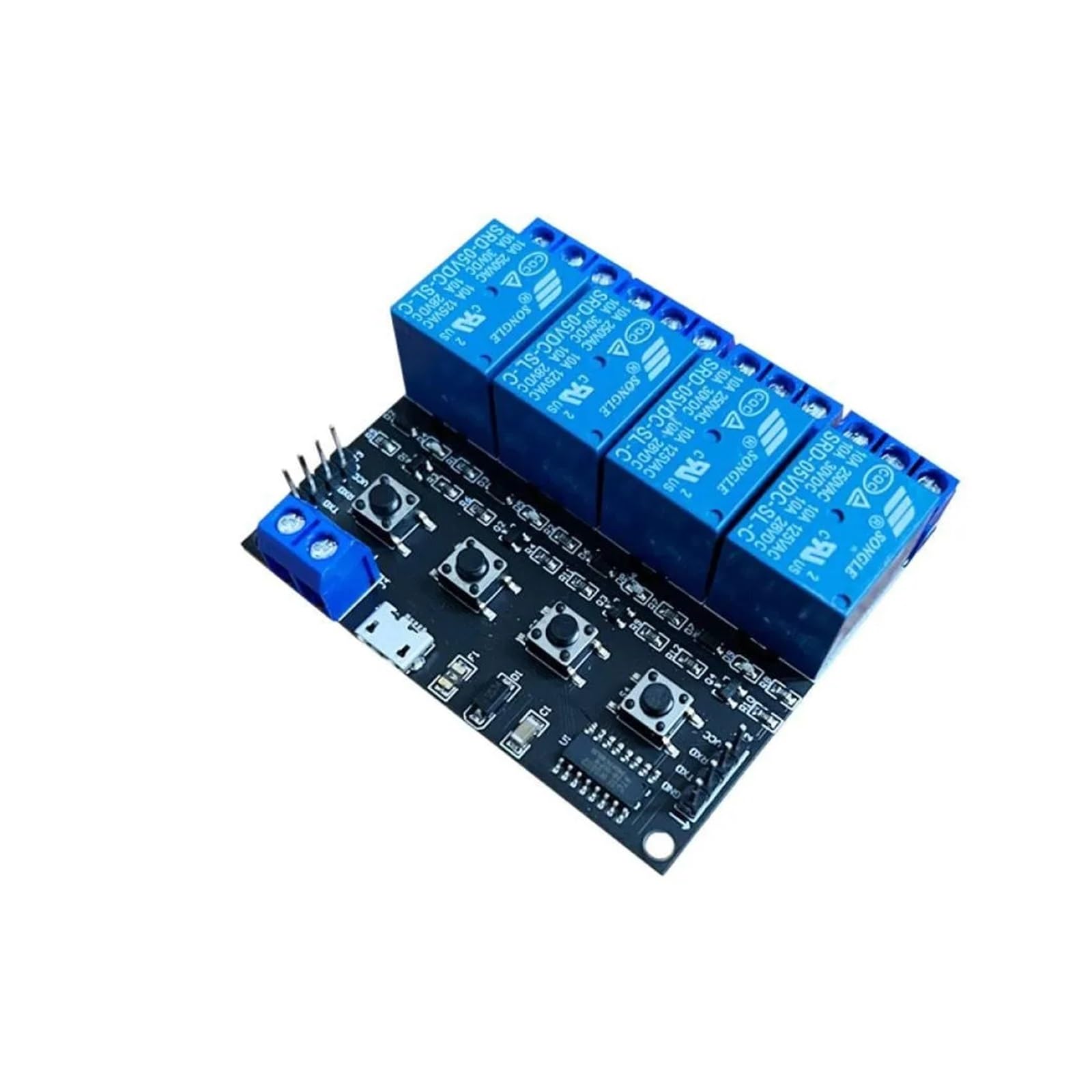 Modulo relè PLC Scheda di controllo modulo relè a 4 canali porta seriale TTL Relè di alimentazione 5V