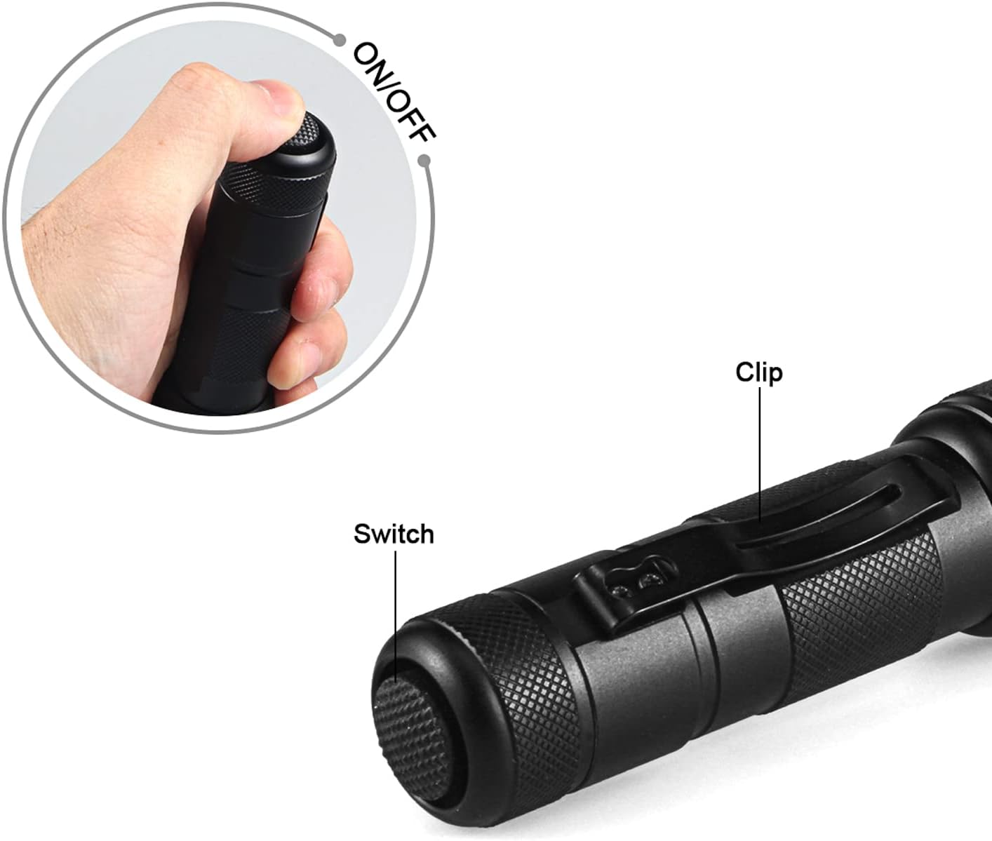 ULTRAFIRE Single Mode Mini Flashlight with Holster,1200 High Lumen Zoomable Handheld LED Flashlight Duty Flashlights with Belt Holster and Charger Bright Small Flash Light 502z