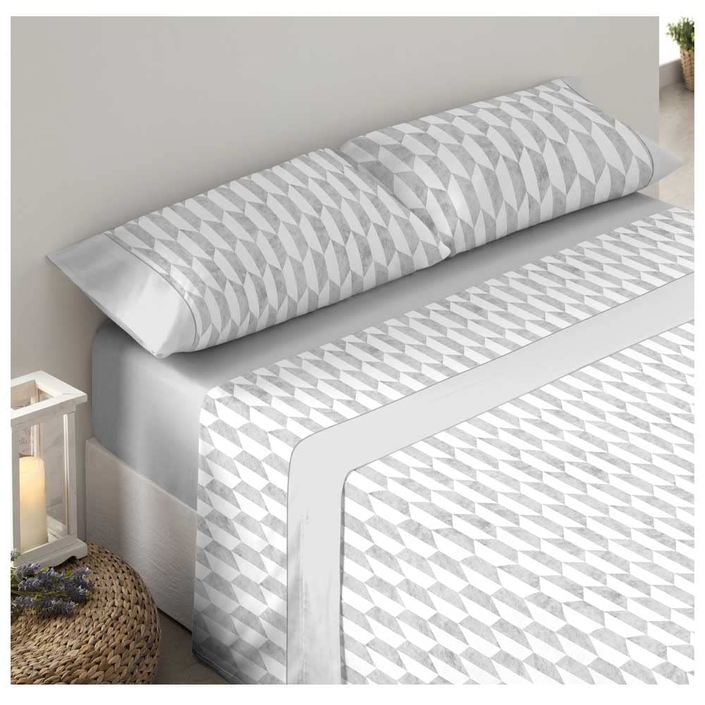 COTTON ARTean Juego de sabanas Tauro Gris Cama de 150 x 190/200. 50% ALGODÓN-50% Poliester.