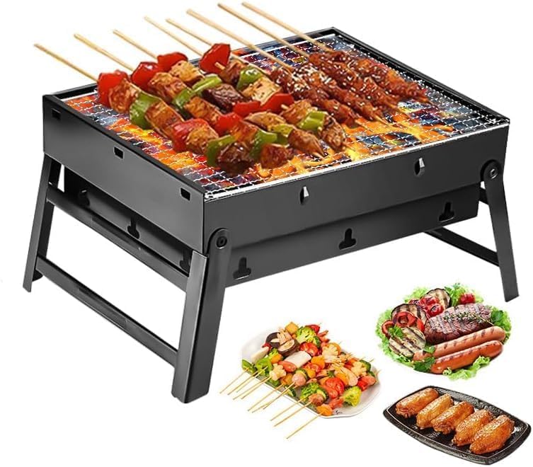 Portable Charcoal Grill Foldable 17' BBQ Charcoal Grill Compact Tabletop Barbecue Grill Small BBQ...