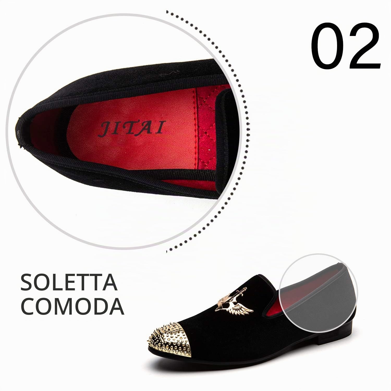 JITAI Mocassini alla Moda E Scarpe in Ecopelle dei Mocassini da Festa da Uomo Scarpe Eleganti Uomo