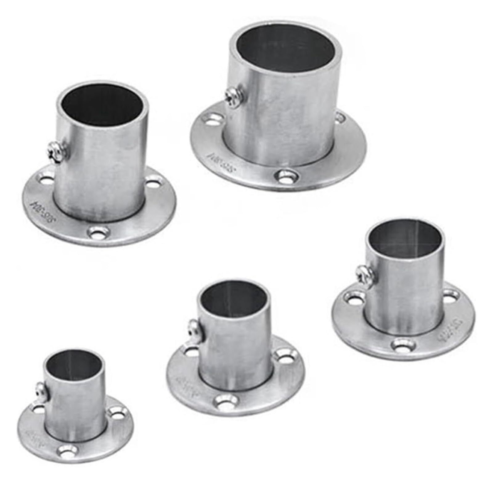 Ugzpwqlnx One Color Stainless Steel Pole Socket Flange Rod, 2Pcs Stainless Steel Closet Rod Shower Curtain Pipe Flange Holder Bracket 16-32Mm(22Mm)