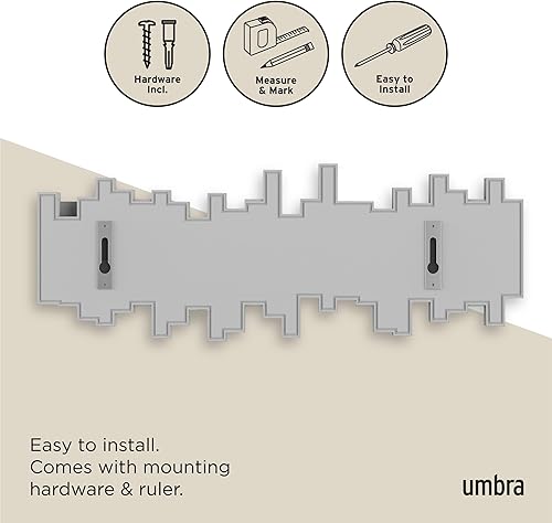 Vista 29 de Perchero de pared de barras con cinco ganchos de Umbra Espresso