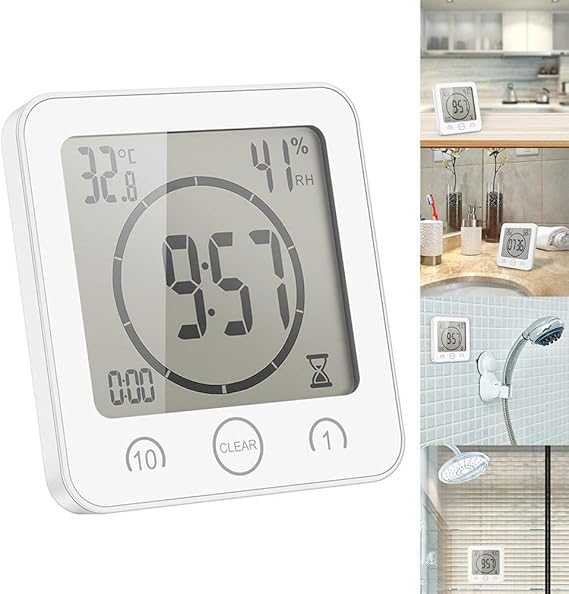 Lntyq Horloge De Douche Numérique étanche, Minuterie De Salle De Bain Horloge Murale De Cuisine Numerique Ecran Lcd 1224 Heures 85355436