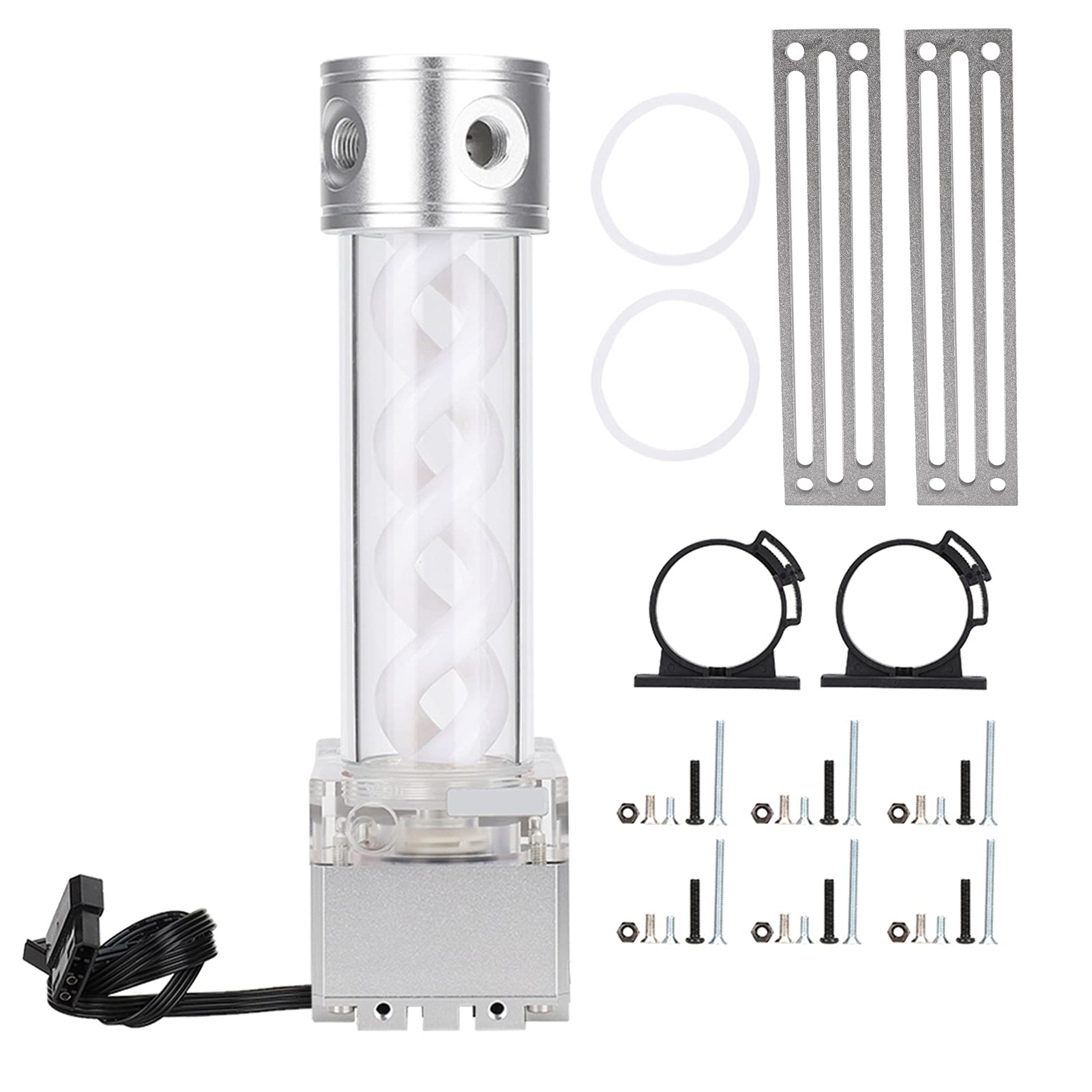 Serbatoio della Pompa di Raffreddamento 'Acqua con Anodo in Alluminio per gli Appassionati di PC Che Costruiscono Sistemi di Raffreddamento Ad Acqua Personalizzati, Po (SILVER)