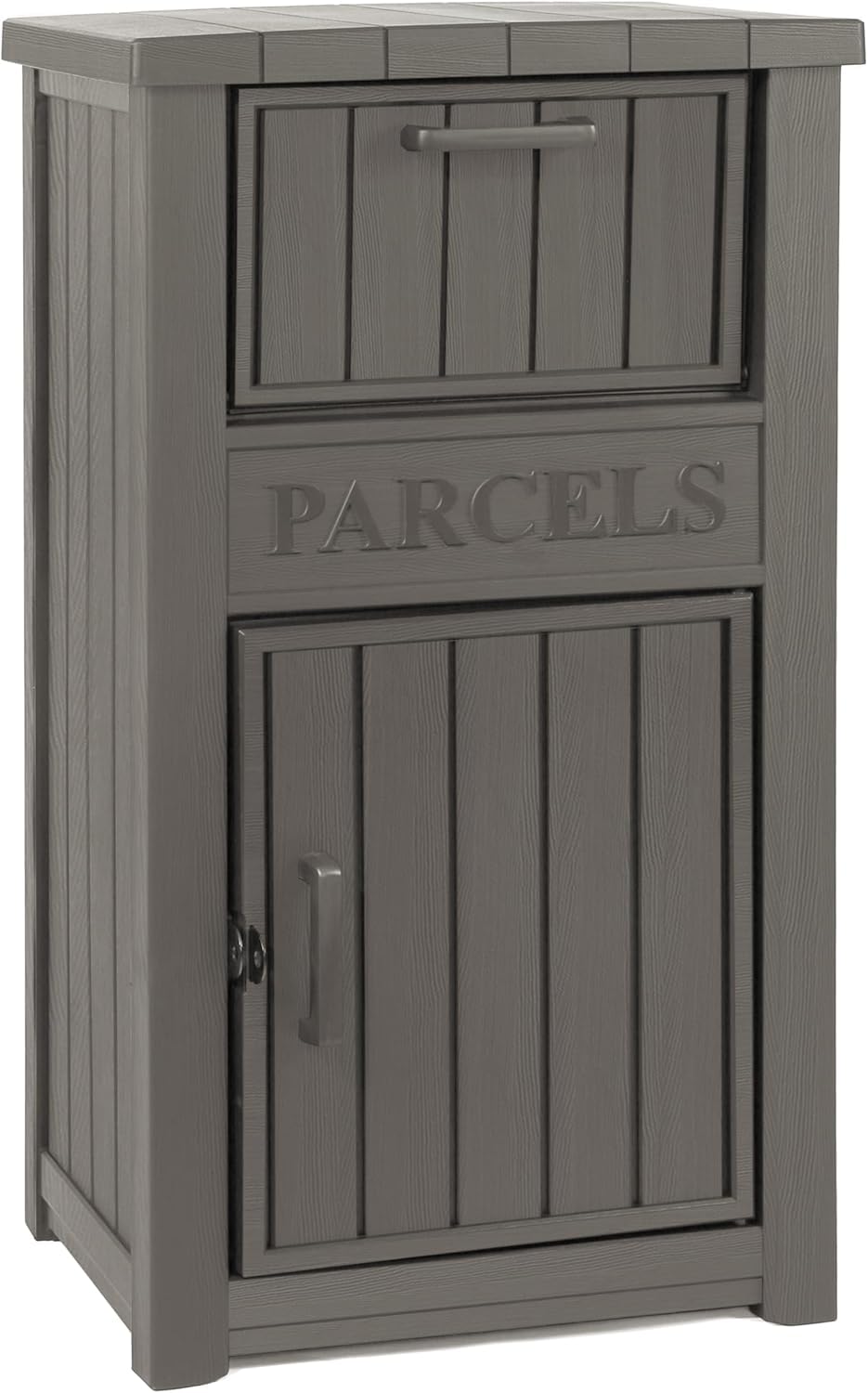 Package Delivery Box for Outside, Anti-Theft Lockable Parcel Drop Boxes Outdoor Package Delivery and Waterproof Deck Box, Storage Box for Porch, Gray