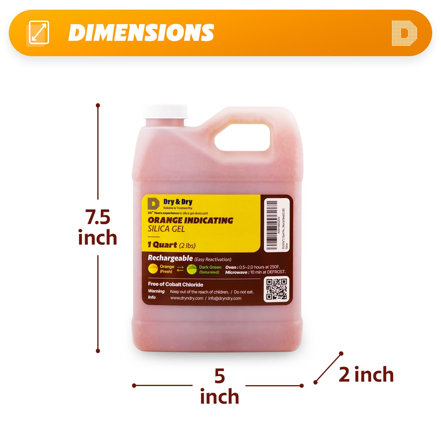 Premium Orange Silica Gel Desiccant Beads - Rechargeable -6