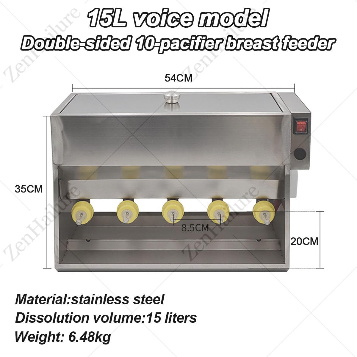 Automatic Piglet Feeder,10/14 Fully Automatic Nipple Feeders,Constant Temperature Stainless Steel Piglet Lamb Feeder with Sound Simulation,15/20l 10-Heads Nursing Machine,for Farms 10heads