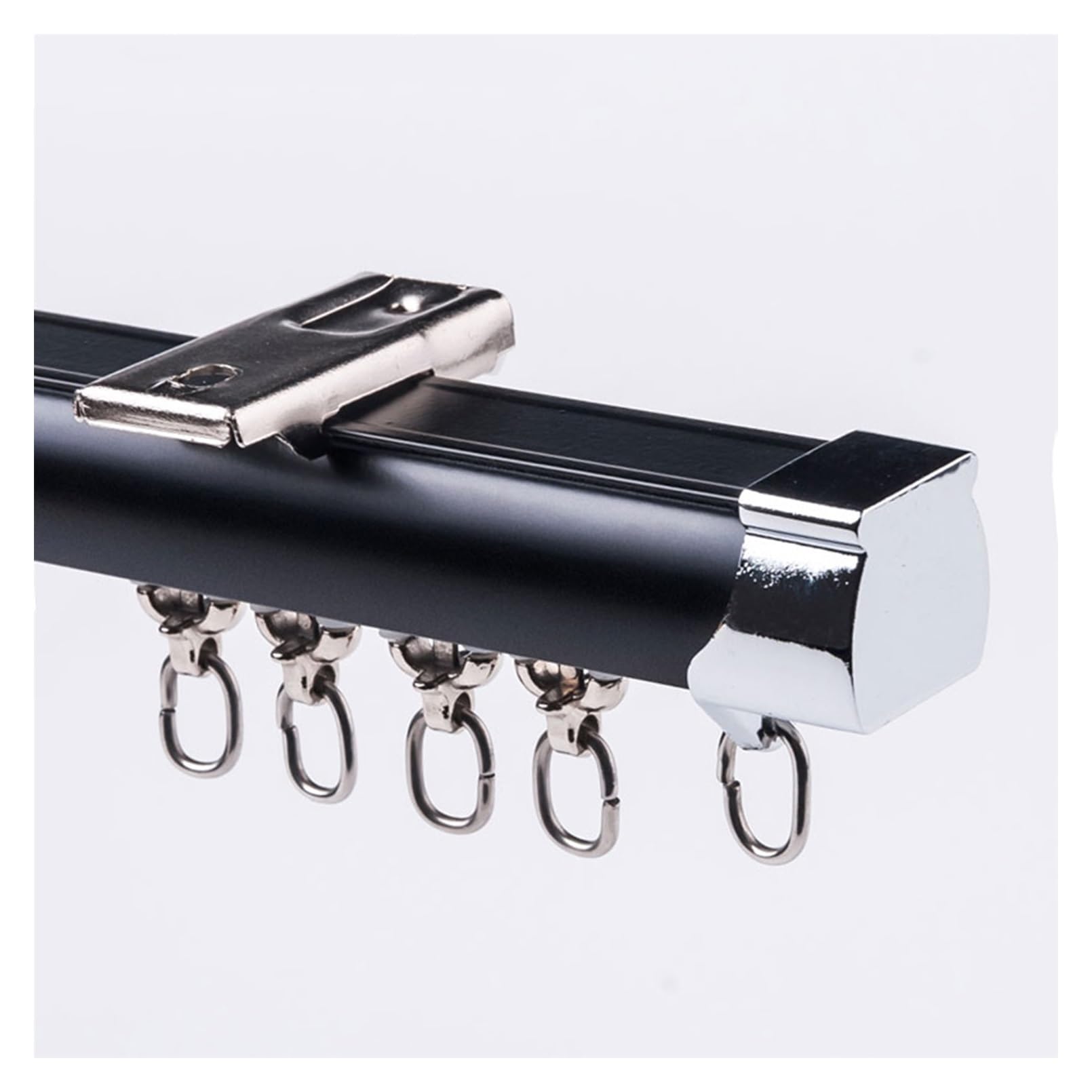 Kit de tringle 1 à 6 barres principales – Support mural/plafond pour séparateur de pièce et intimité, parfait pour la décoration du salon et de la chambre à coucher (blanc/noir)