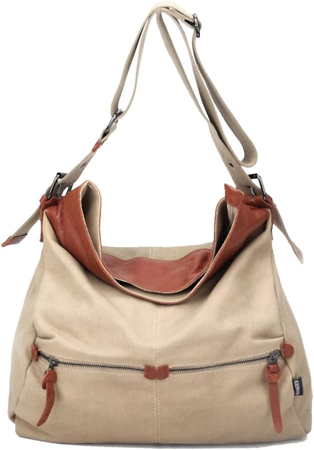 Artone KayLena Series Unisex-Adult Water Resistant Khaki Canvas Crossbody Bag