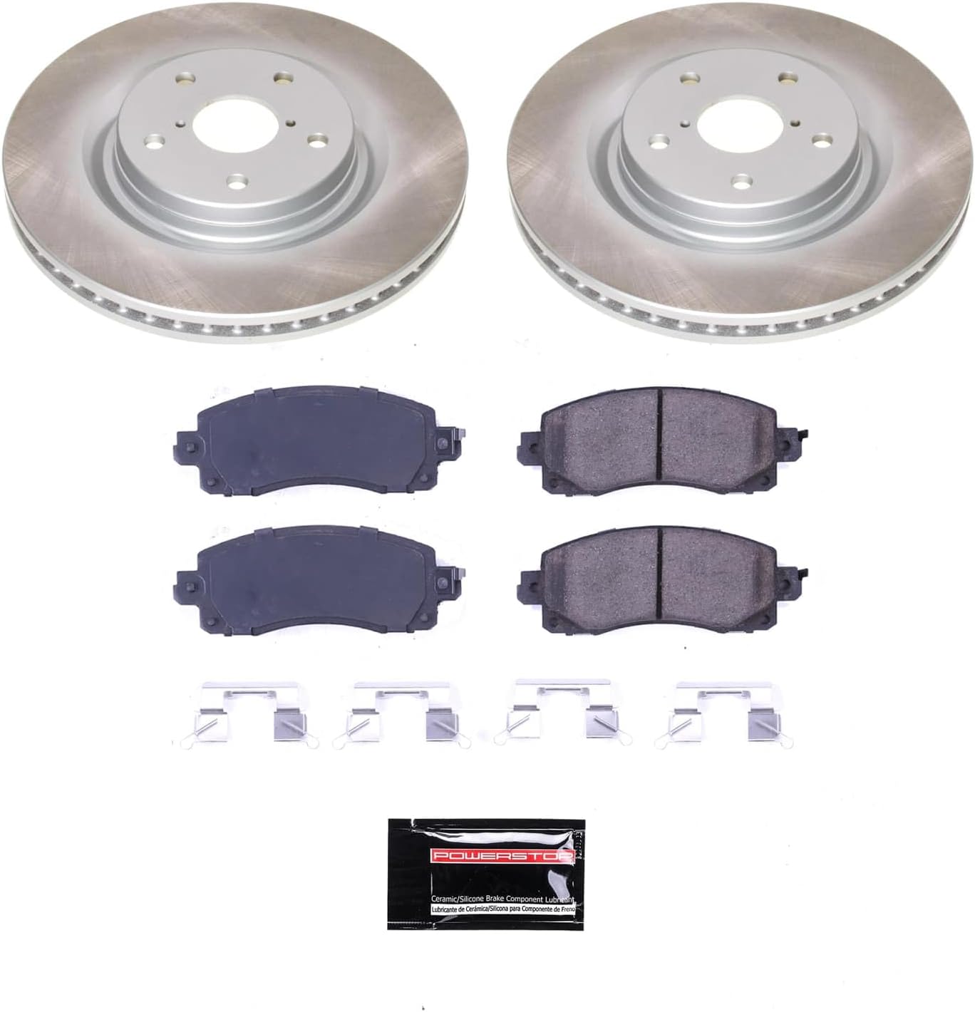 PowerStop Front Brake Kit For Subaru Forester 2019-22 | Subaru WRX 2022-24 - Ceramic Brake Pads + Semi Coated Rotors Replacement, SC8481
