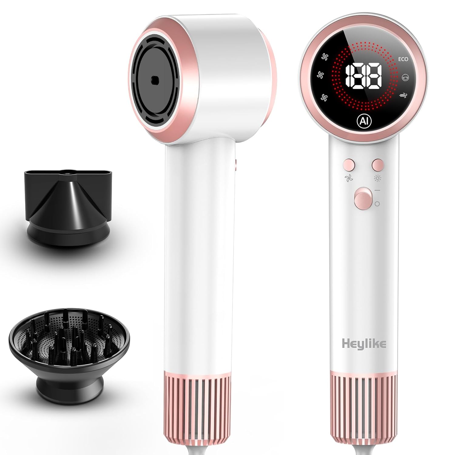 Hair Dryer AI Smart 160000 RPM High-Speed Brushless Motor Plasma Ion AI Blow Dryer with Diffuser for Fast