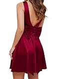 Women&apos;s Vintage 1950s Sleeveless Big Bow Backless Cocktail Homecoming Mini Short Dress