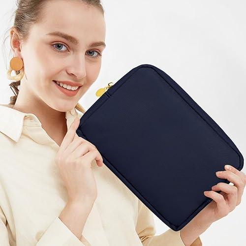 Miniatura 7 de SOIDRAM Bolsa de maquillaje grande bolsa de viaje, bolsa de aseo azul, organizador de maquillaje, bolsa de nailon, bolsa de preparación cosmética,