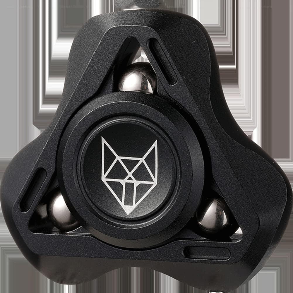 Fox Fidget Hand Spinner, Focus Finger Spinning Toy Soulageant Le Stress L'ennui Tdah Autisme, Fidget Sensoriel Toy pour Enfants Et Adultes (Noir)