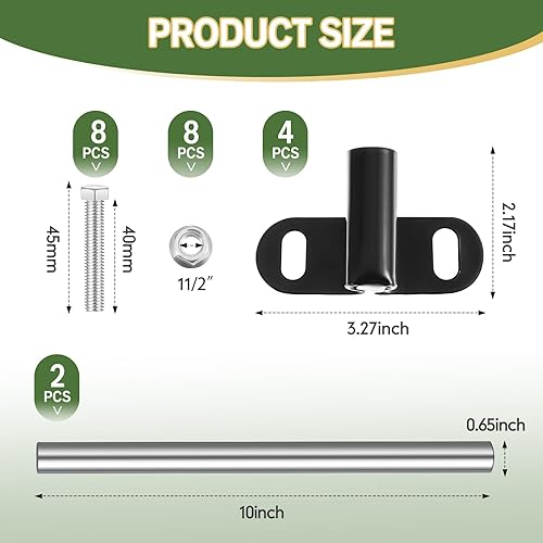 Miniatura 2 de Blulu Juego de 2 soportes de eje de carretilla compatibles con ejes de carretilla de 58 pulgadas, piezas de repuesto de carretilla de alta