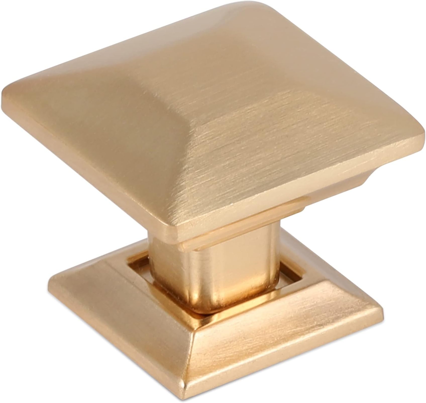 Southern Hills 5pc Brushed Gold Knobs for Kitchen Cabinets and Drawers - Square Pulls for Dresser Drawers and Furniture - 5 Pack