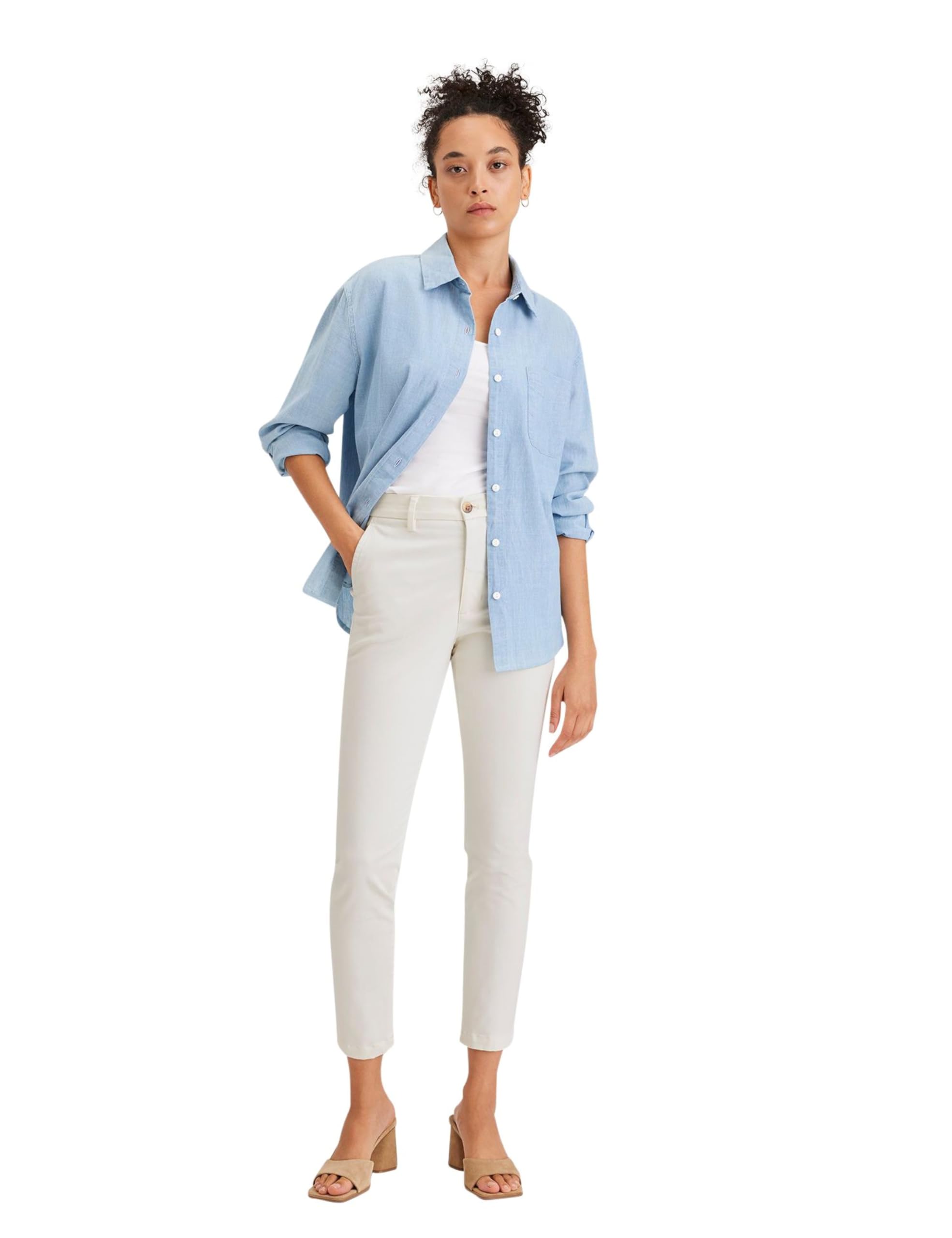 Dockers Weekend Chino Skinny Fit, Tall, Pantaloni Casual Donna, Egret, 29W-image