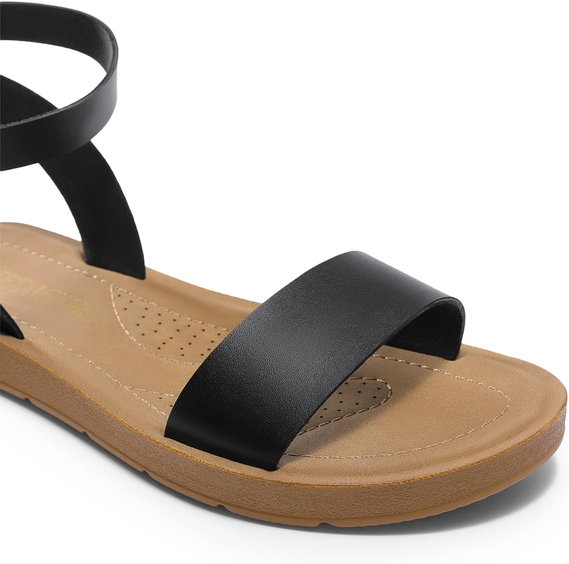 DREAM PAIRS Women’s One Band Ankle Strap Buckle Flat Sandals - Image 3