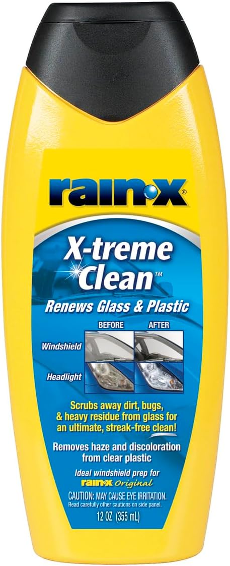 Rain-X X-treme Clean Glass Cleaner 12oz - Restores Headlights, Clears Windshields of Grime, Haze & Bugs