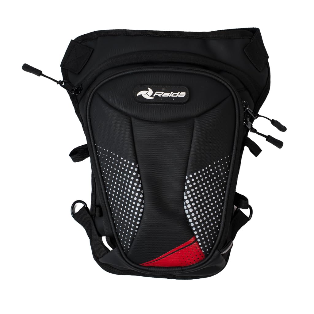 Raida Compass Motorcycle Thigh Bag | 5L EVA Semi-Hard Shell Riding Bag | Convertible Thigh to Tank Bag with Magnets | 1000D Heavy-Duty Fabric, YKK Zippers | Ideal for Daily Commute & Touring-image-8
