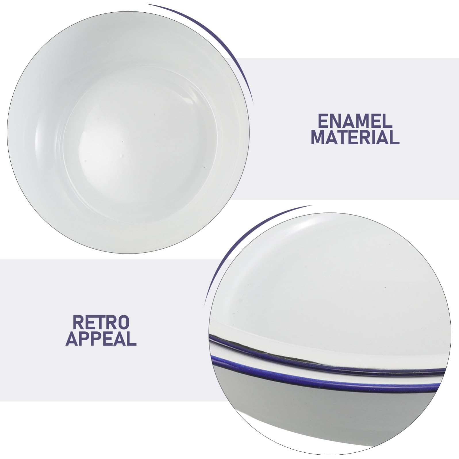 2 Vaschette per Pediluvio in Smalto Vintage, Lavabo Bagno in Metallo Smaltato Resistente, Bacinella Smaltata per Ammollo Piedi e Lavaggio, Dimensioni Generose Adatte a