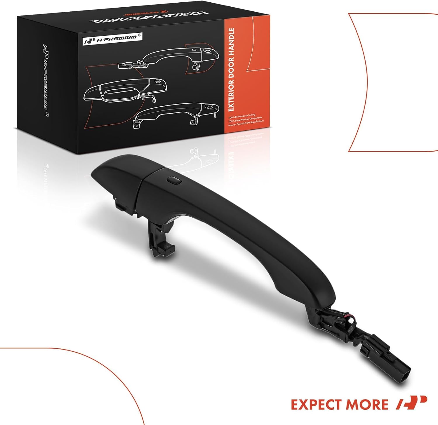 A-Premium Front Right Passenger Exterior Door Handle with Keyless Entry - Compatible with Dodge Journey 2011-2020 & Chrysler 300 2011-2020, Primed Black, Replace# 1RH64AXRAD, 1RH64AXRAE