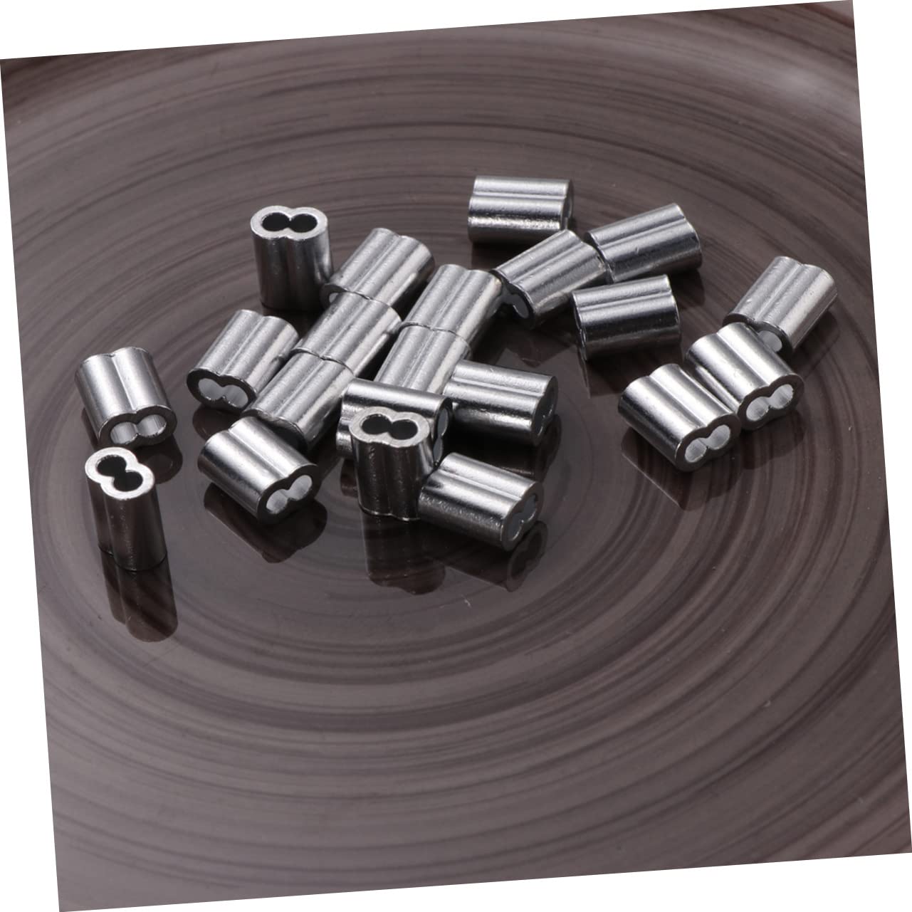 VILLFUL 100pcs Wire Rope Clamp Clip Aluminum Crimping Cable Crimping Sleeves Crimping Loop Sleeves Wire Cable Crimping Loop Cable Gland Cable Connector Cable Sleeves Wire Rope Clip Silver