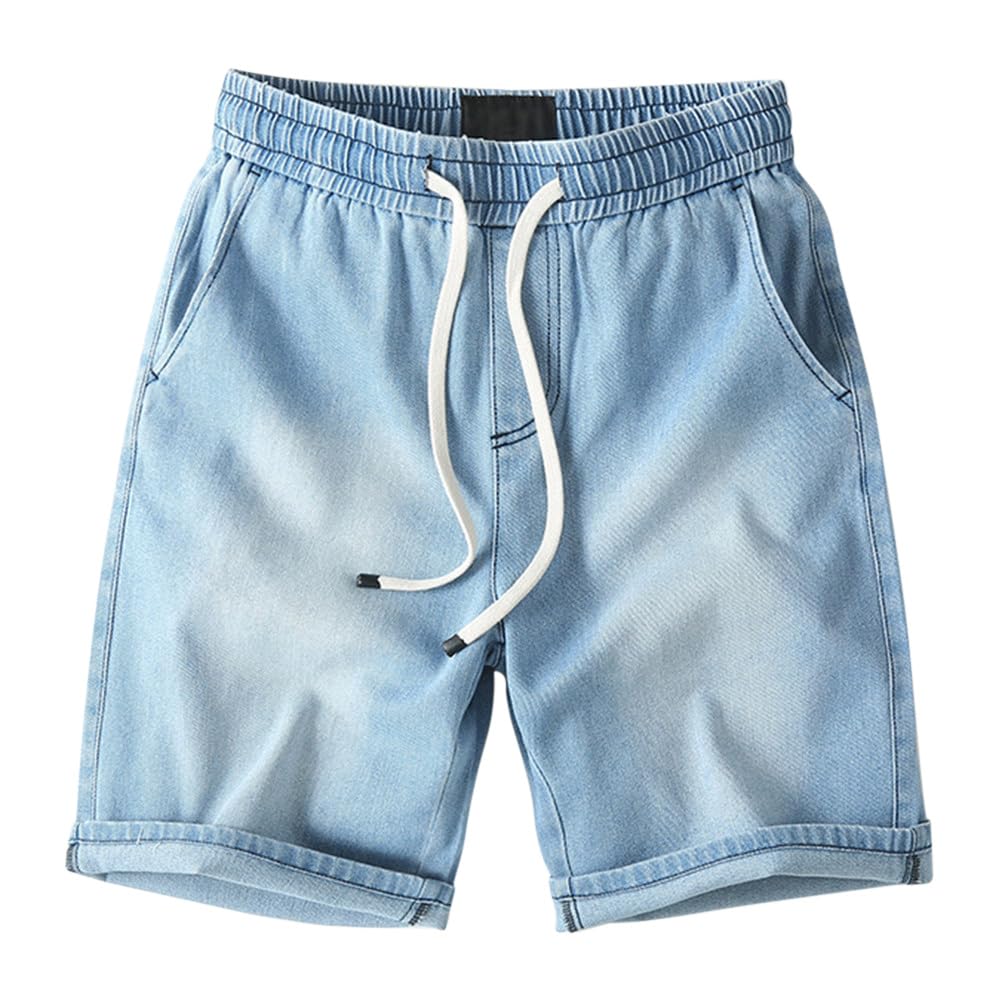 Oanviso Pantalones Cortos Vaqueros Hombre Jeans Cortos con Bolsillos Bermudas Shorts Elástico Pantalones Cortos Slim Denim Pantalón Cortos Moda Vaqueros Pantalone Cortos Deporte Jeans