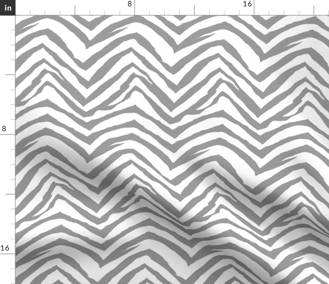 Spoonflower Fabric - Zebra Print Stripes Safari Animals Grey Nursery Printed on Petal Signature Cotton Fabric by The Yard - Sewing Quilting Apparel Crafts Decor