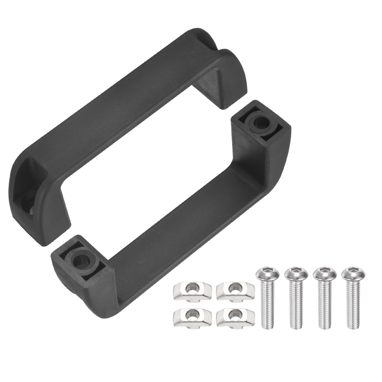 sourcing map 2 Pack Plastic Pull Handles, 4.8 Inch Hole Center Cabinet Handles Rectangular Industrial Handle with Screws Nuts for Luggage Mechanical Equipment Garages Cabinet, Black
