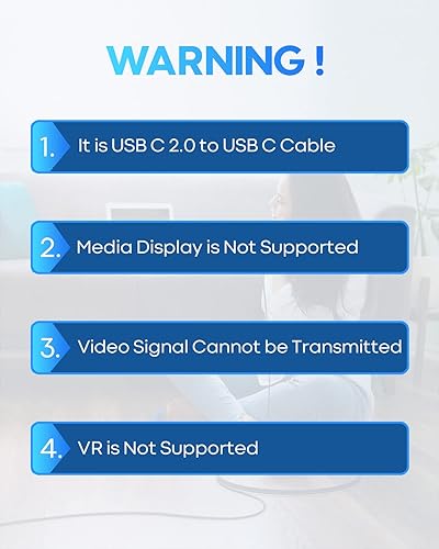 Miniatura 8 de etguuds Cable largo USB C a USB C 20 pies, 1 unidad, cable de carga USB 2.0 tipo C a tipo C, cable trenzado de nailon, para Samsung Galaxy, Note,
