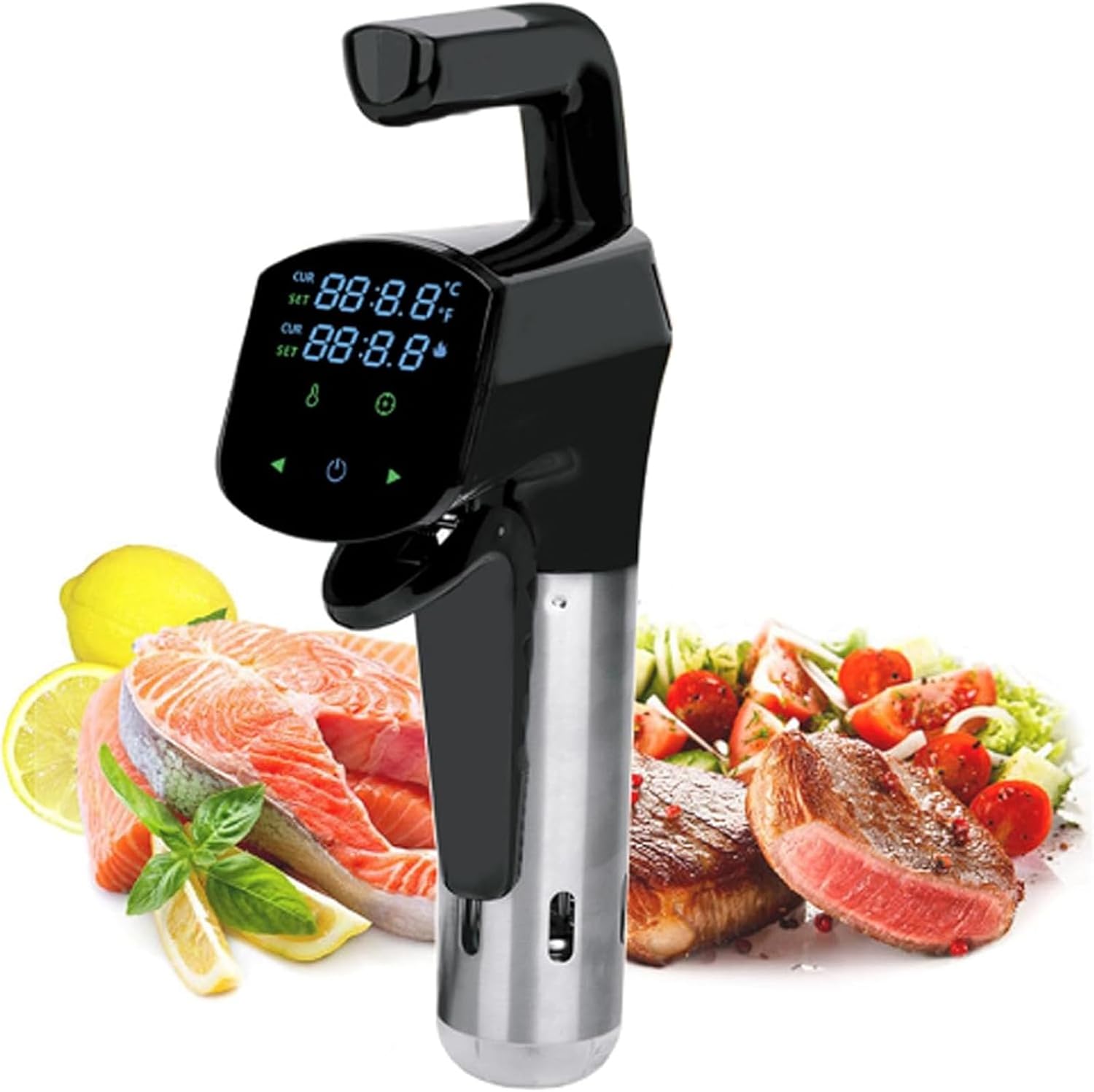 800W Sous Vide Cooker, Sous Vide Cooking Cooker Machine with LED Touch Screen & Timer, Temperature and Time Display Control, Ultra-Quiet Fast-Heating Perfect for Ten