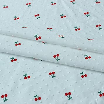 Cherry Spots Cotton Fabric Pure Cotton Jacquard Cut Flower Fabric 100x150cm