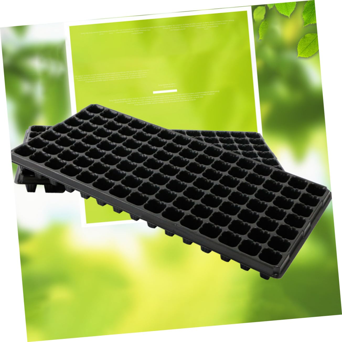 Abaodam Bandeja para Germinación de Semillas 105 Celdas de PVC, 10 Piezas, Resistente para Jardinería DIY y Balcón, Promueve el Crecimiento y Protege Raíces