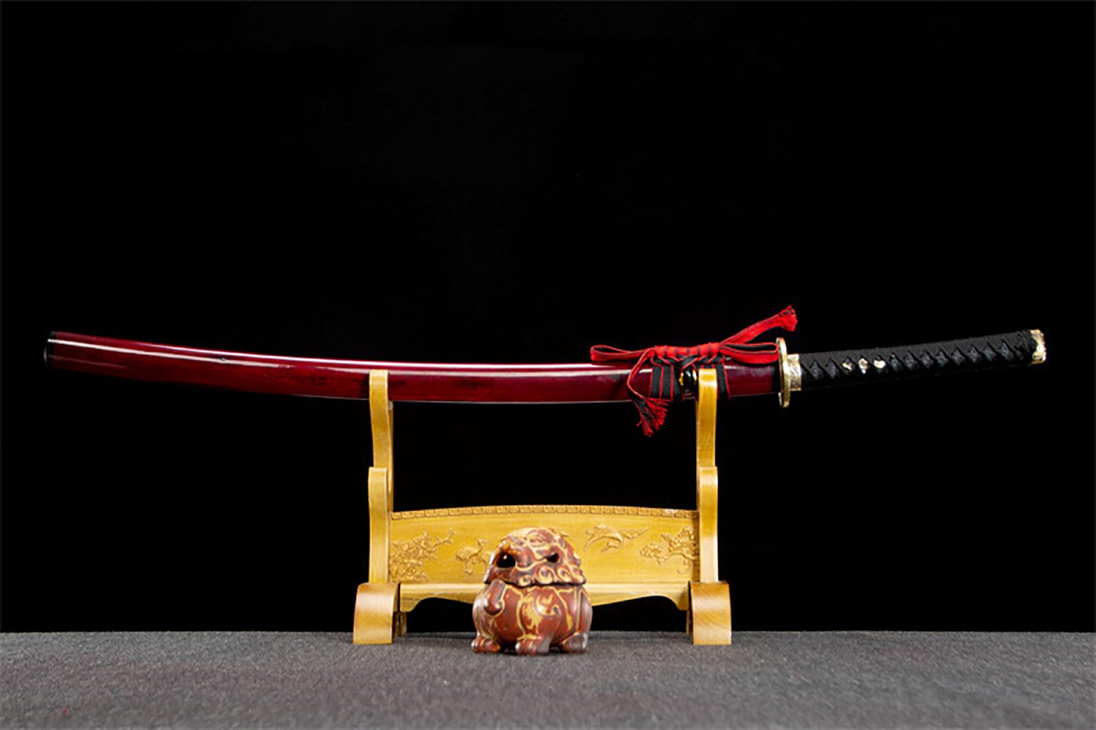 Japanisches Katana mit Scheide,T10 Stahl Samurai-Schwert,Echtes Handarbeit Metallschwert,für Cosplay,Training Sammeln & als Geschenk 103cm