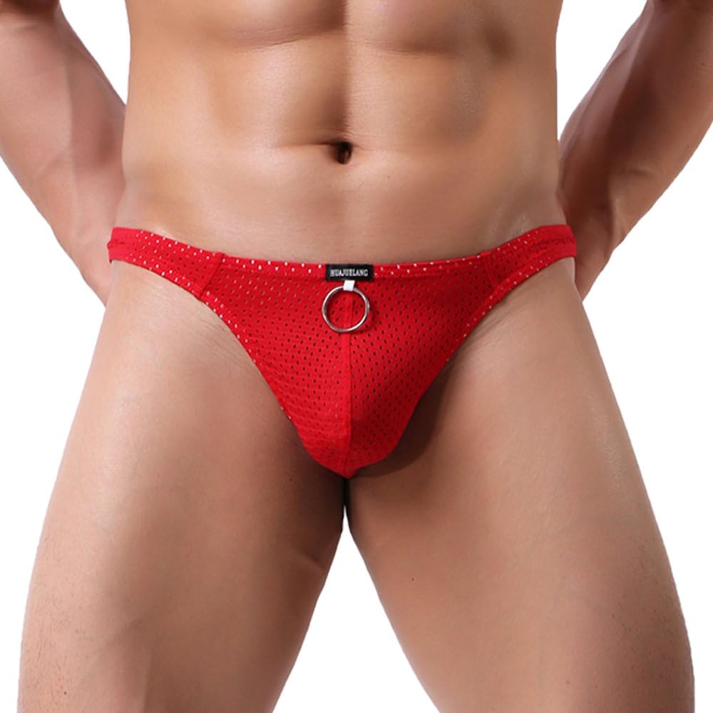 Sexy Men Thongs Breathable Hole Underwear Low Rise Pouch Jockstrap G-Strings Underpants