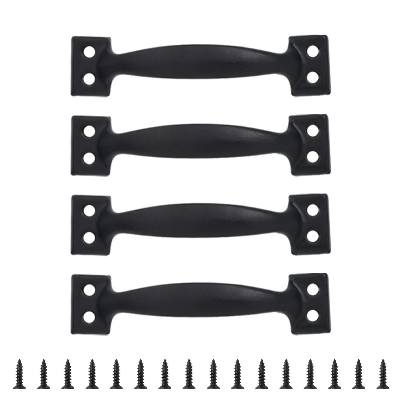Yazhuq 4pcs Barn Door Pulls Metal Handles for Cabinets and Wood Iron Furniture Knob Practical Home Hardware